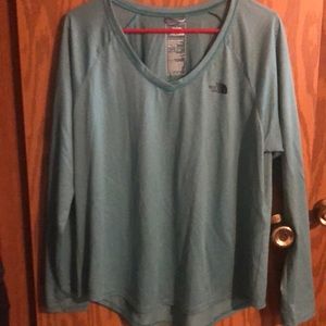 The North Face green v neck dri fit shirt Size XL